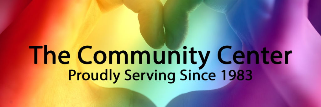 Hands in the shape of a heart with words The Community Center Proudly Serving Since 1983