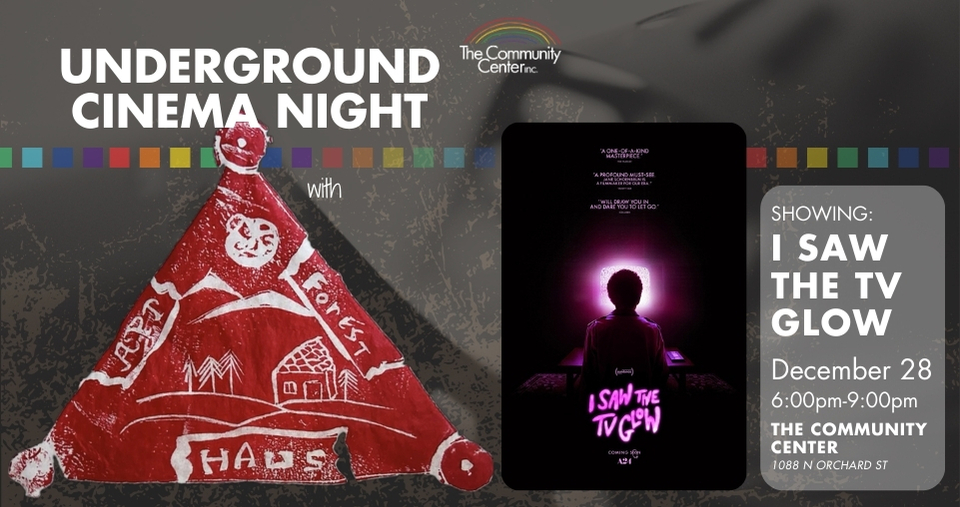 Underground Cinema Night advertisement featuring I Saw the TV Glow movie poster