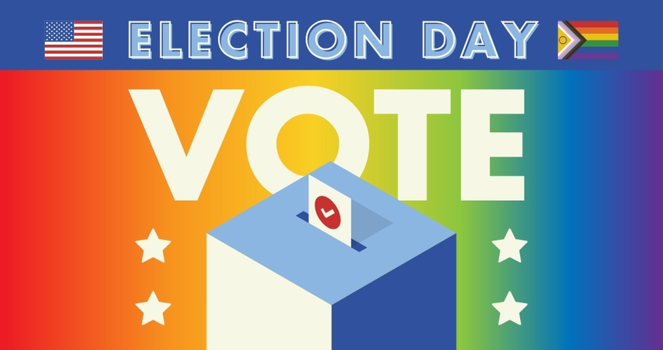 Election day: Vote graphic showing a ballot box